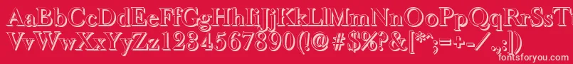 BaskeroldshadowMediumRegular-fontti – vaaleanpunaiset fontit punaisella taustalla