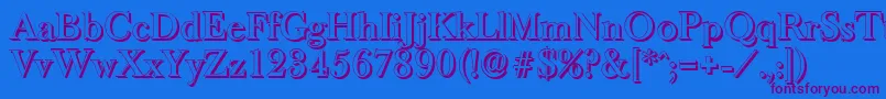BaskeroldshadowMediumRegular-Schriftart – Violette Schriften auf blauem Hintergrund