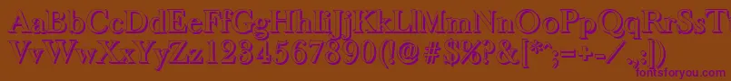 Czcionka BaskeroldshadowMediumRegular – fioletowe czcionki na brązowym tle