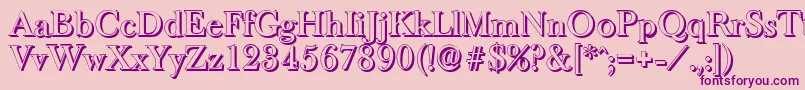 BaskeroldshadowMediumRegular-Schriftart – Violette Schriften auf rosa Hintergrund