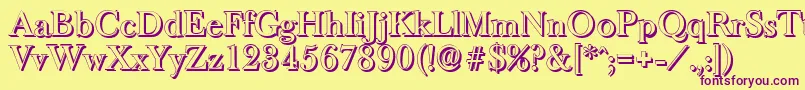 BaskeroldshadowMediumRegular-fontti – violetit fontit keltaisella taustalla