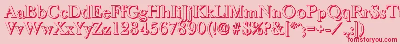 BaskeroldshadowMediumRegular-fontti – punaiset fontit vaaleanpunaisella taustalla