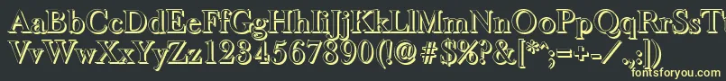 BaskeroldshadowMediumRegular-fontti – keltaiset fontit mustalla taustalla