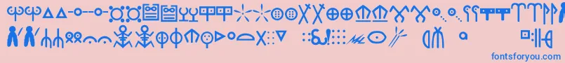 Ewok Font – Blue Fonts on Pink Background