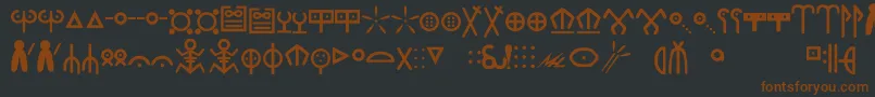 Ewok-fontti – ruskeat fontit mustalla taustalla