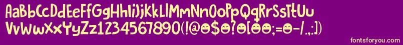 DkButterflyBall Font – Yellow Fonts on Purple Background