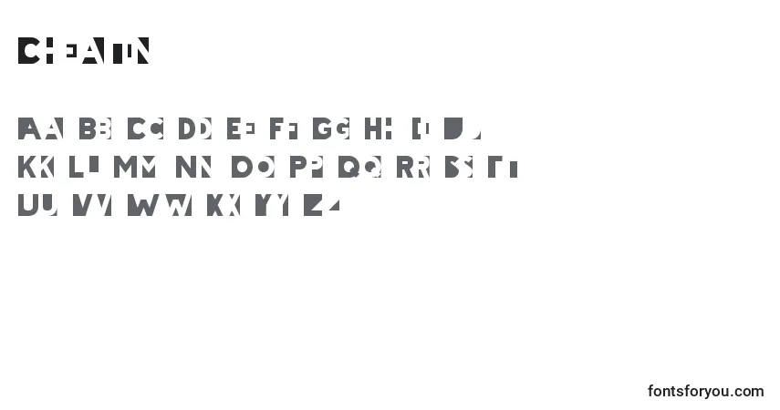 Schriftart Cheatin – Alphabet, Zahlen, spezielle Symbole