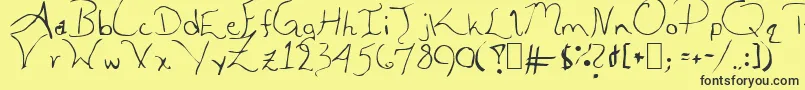 AleiaAbnormal-Schriftart – Schwarze Schriften auf gelbem Hintergrund