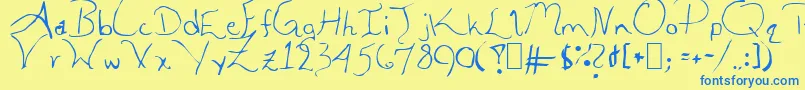 Подробнее о шрифте AleiaAbnormal Шрифт AleiaAbnormal – синие шрифты на жёлтом фоне