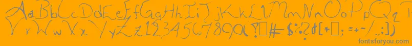 AleiaAbnormal-Schriftart – Graue Schriften auf orangefarbenem Hintergrund