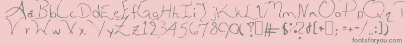 AleiaAbnormal-Schriftart – Graue Schriften auf rosa Hintergrund
