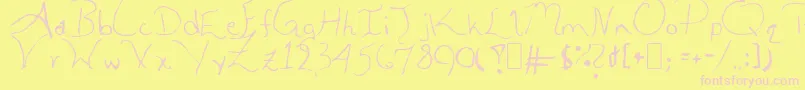AleiaAbnormal Font – Pink Fonts on Yellow Background