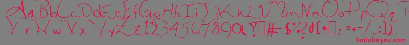 フォントAleiaAbnormal – 赤い文字の灰色の背景