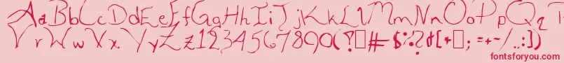 AleiaAbnormal-fontti – punaiset fontit vaaleanpunaisella taustalla