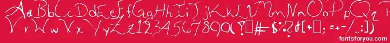 フォントAleiaAbnormal – 赤い背景に白い文字