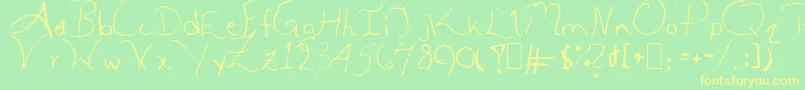 Czcionka AleiaAbnormal – żółte czcionki na zielonym tle