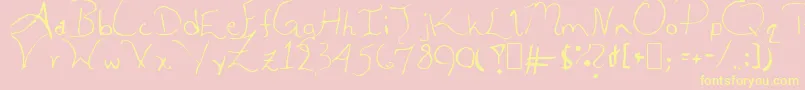 AleiaAbnormal Font – Yellow Fonts on Pink Background