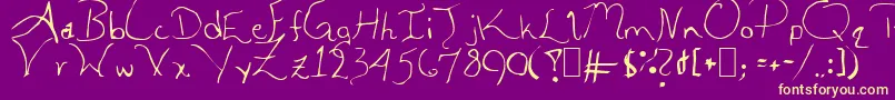 AleiaAbnormal Font – Yellow Fonts on Purple Background