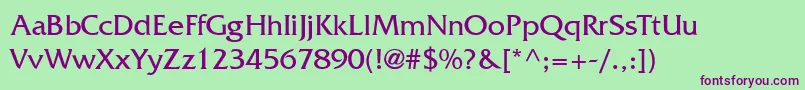 MusterLightSsiLight Font – Purple Fonts on Green Background