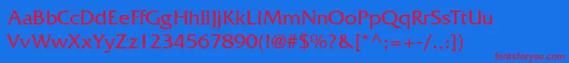 MusterLightSsiLight Font – Red Fonts on Blue Background