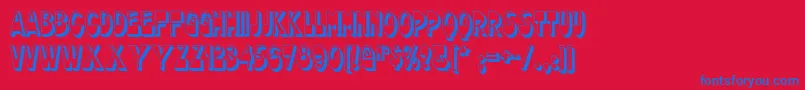 フォントChocolatedropsnf – 赤い背景に青い文字