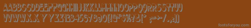 Chocolatedropsnf-Schriftart – Graue Schriften auf braunem Hintergrund