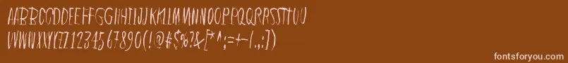 InTheDeepDarkWoods Font – Pink Fonts on Brown Background