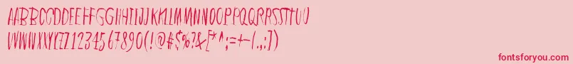 InTheDeepDarkWoods Font – Red Fonts on Pink Background