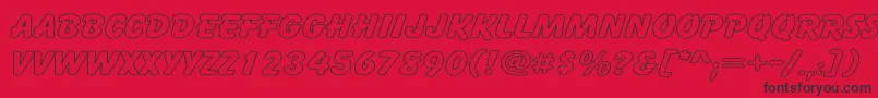 Więcej informacji o czcionce CartoonHollowWide Czcionka CartoonHollowWide – czarne czcionki na czerwonym tle