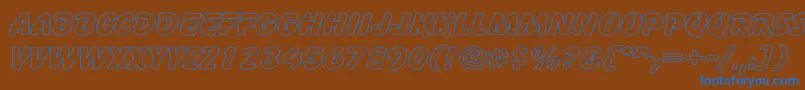 CartoonHollowWide Font – Blue Fonts on Brown Background