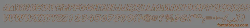 CartoonHollowWide Font – Brown Fonts on Gray Background
