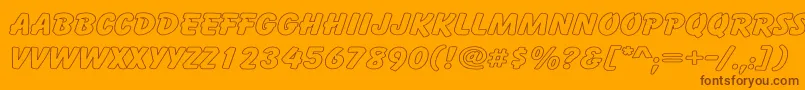 Fonte CartoonHollowWide – fontes marrons em um fundo laranja