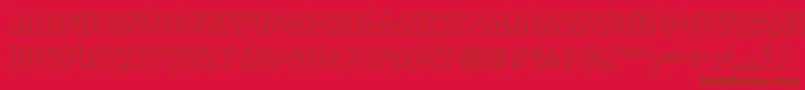 Weitere Informationen zur CartoonHollowWide-Schriftart CartoonHollowWide-Schriftart – Braune Schriften auf rotem Hintergrund