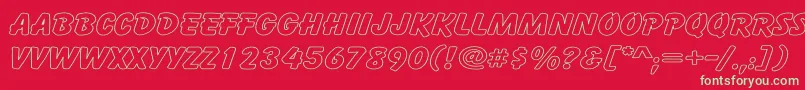 CartoonHollowWide Font – Green Fonts on Red Background