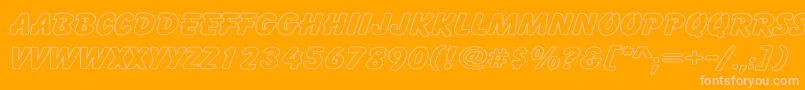 Weitere Informationen zur CartoonHollowWide-Schriftart CartoonHollowWide-Schriftart – Rosa Schriften auf orangefarbenem Hintergrund
