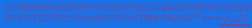 Шрифт CartoonHollowWide – красные шрифты на синем фоне