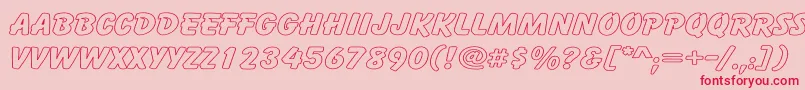 CartoonHollowWide Font – Red Fonts on Pink Background