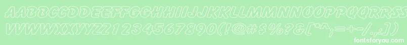 CartoonHollowWide Font – White Fonts on Green Background