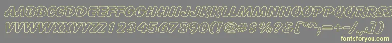 CartoonHollowWide-Schriftart – Gelbe Schriften auf grauem Hintergrund