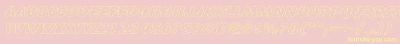Подробнее о шрифте CartoonHollowWide Шрифт CartoonHollowWide – жёлтые шрифты на розовом фоне