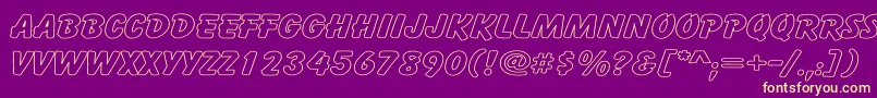 CartoonHollowWide Font – Yellow Fonts on Purple Background