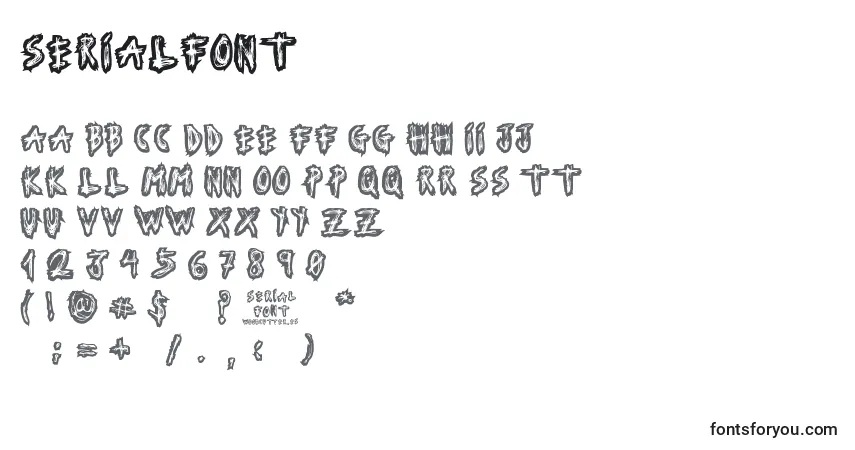 Czcionka SerialFont – alfabet, cyfry, specjalne znaki