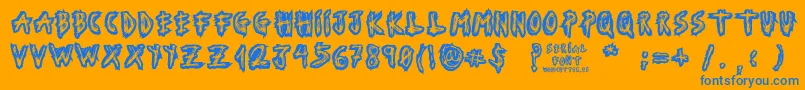 Шрифт SerialFont – синие шрифты на оранжевом фоне