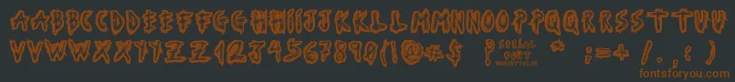 SerialFont-Schriftart – Braune Schriften auf schwarzem Hintergrund