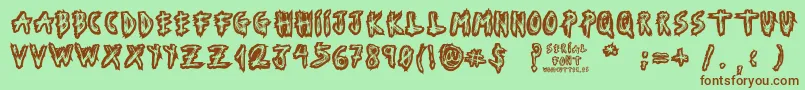 SerialFont Font – Brown Fonts on Green Background