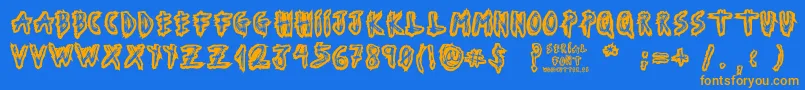 fuente SerialFont – Fuentes Naranjas Sobre Fondo Azul
