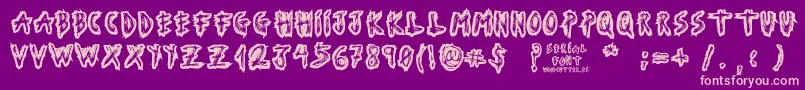 Czcionka SerialFont – różowe czcionki na fioletowym tle