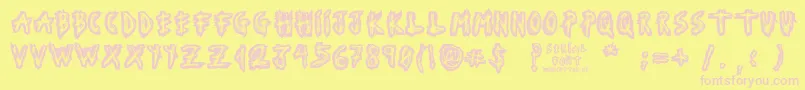 SerialFont Font – Pink Fonts on Yellow Background