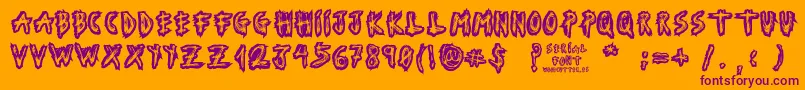 SerialFont Font – Purple Fonts on Orange Background