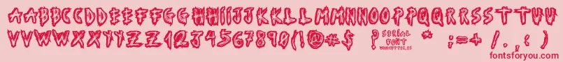 Подробнее о шрифте SerialFont Шрифт SerialFont – красные шрифты на розовом фоне